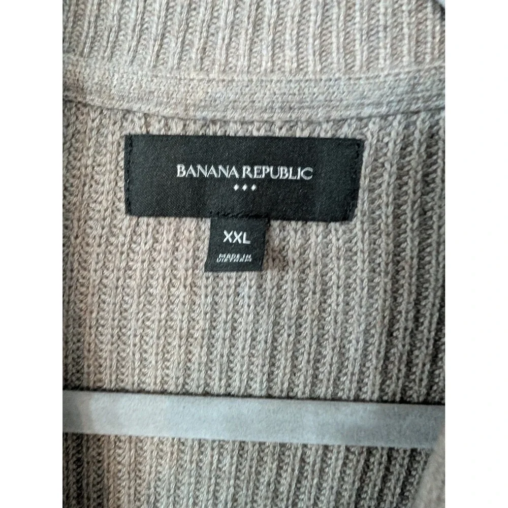 Banana Republic Mens Shawl Collar Cardigan Sweater XXL Brown preppy grandpa